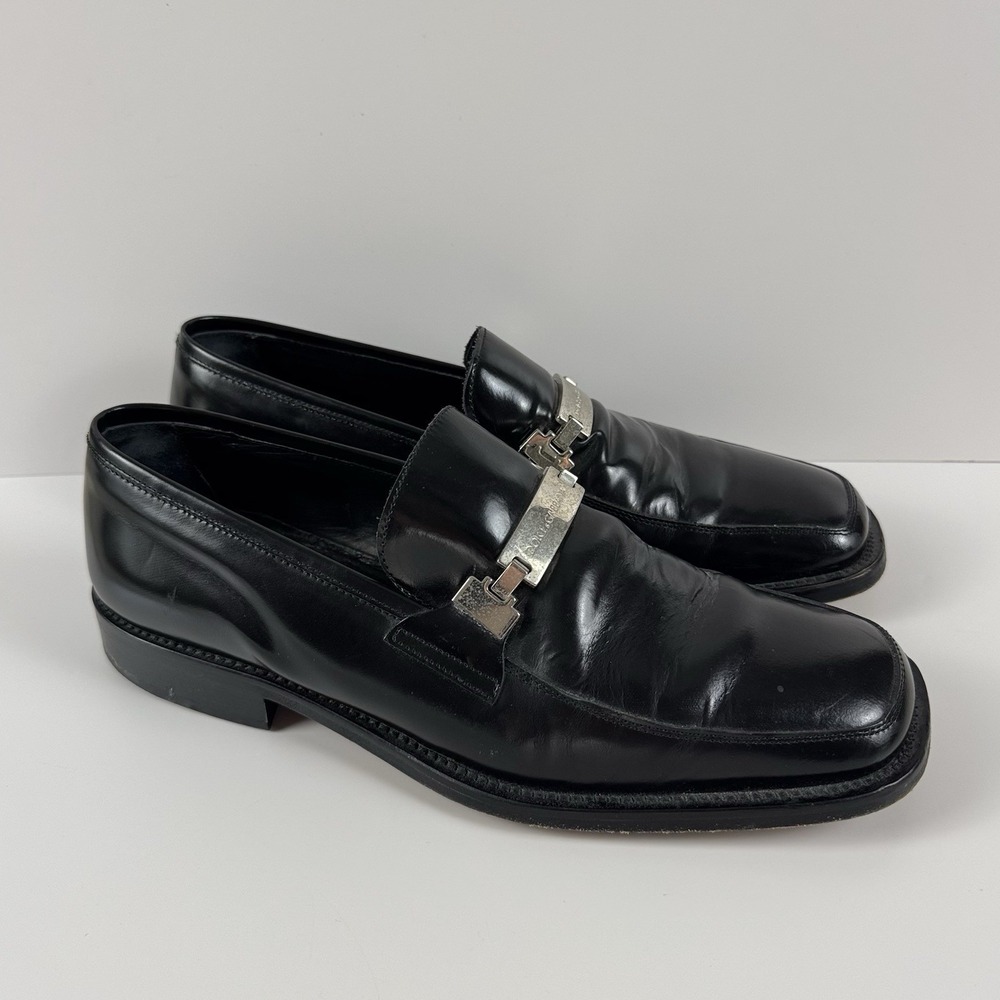Vintage Y2K Dolce & Gabbana Horsebit Logo Loafers Men's 7.5‎ Leather Italy